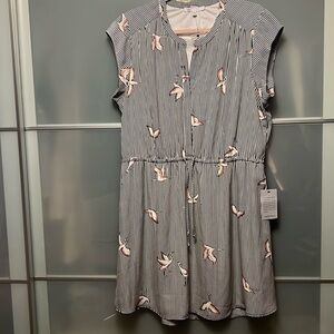 Dr 2 vertical stripe mini dress with tie waist size xl